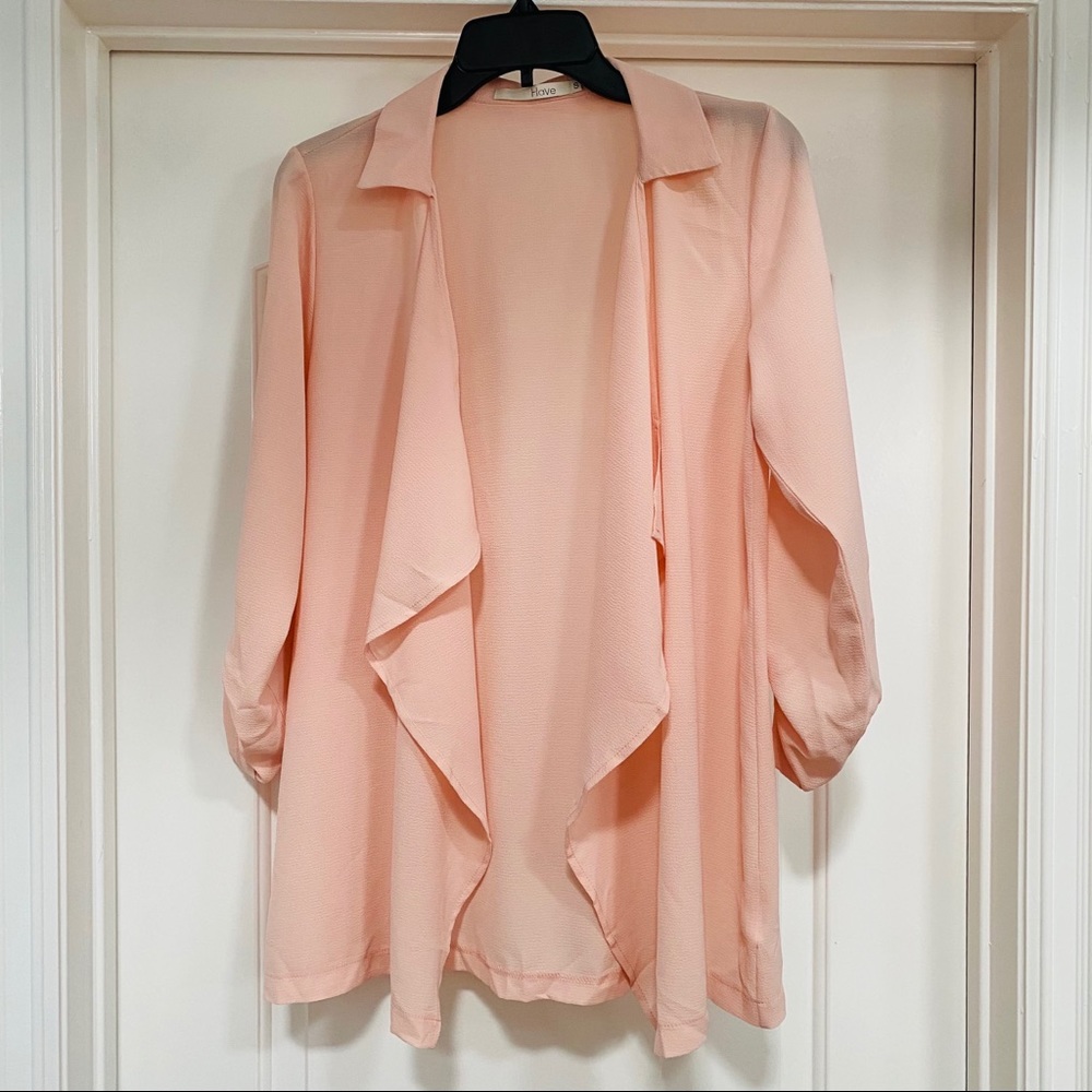 Have Light Pink- Coral Duster Light Weight Jacket Size S